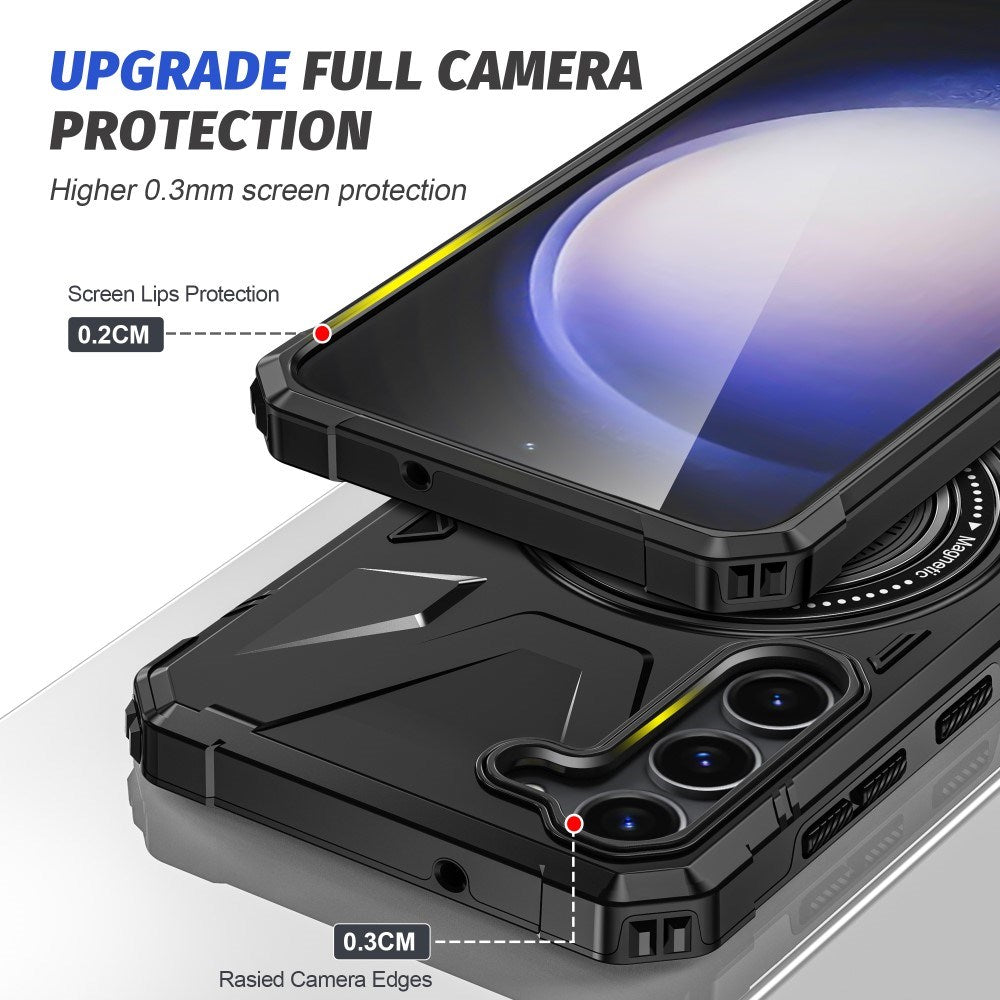 EIDERWOOD Slidstærkt Håndværkercover til Samsung Galaxy S25+ (Plus) / S24+ (Plus) med Kickstand og Magsafe Funktion- Sort