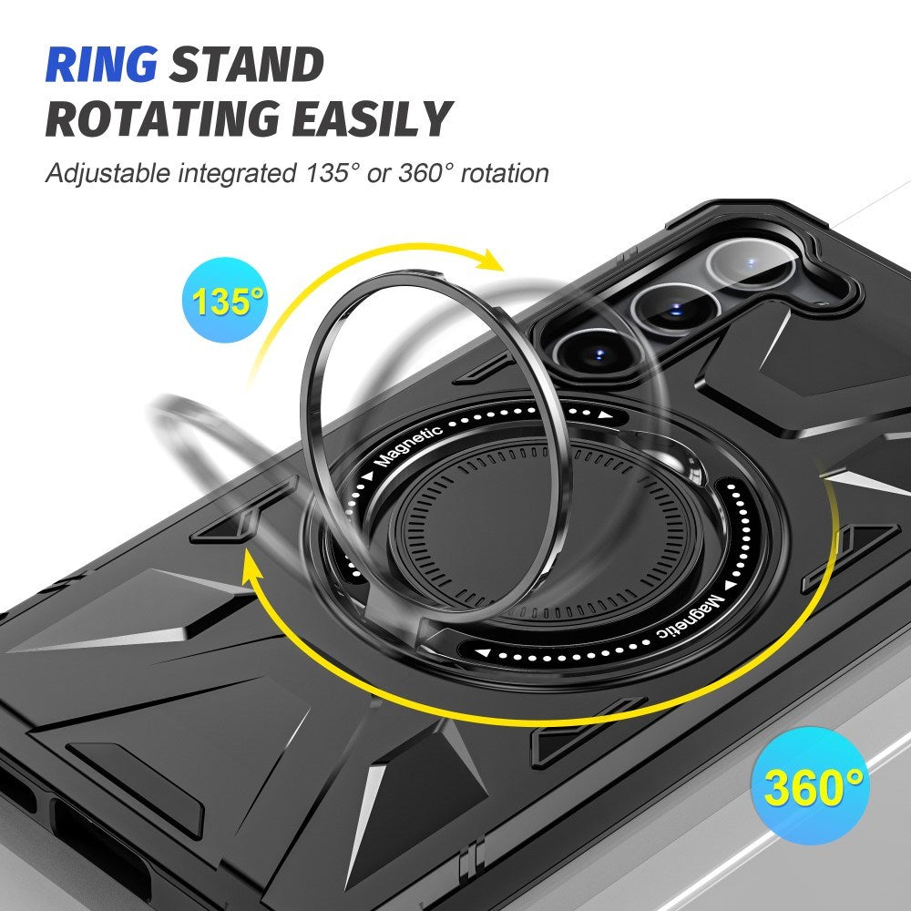 EIDERWOOD Slidstærkt Håndværkercover til Samsung Galaxy S25+ (Plus) / S24+ (Plus) med Kickstand og Magsafe Funktion- Sort