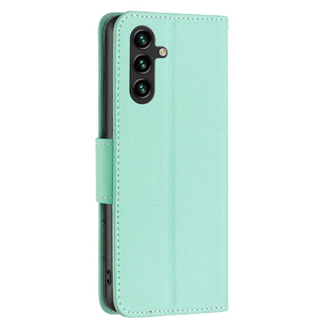 Samsung Galaxy A35 (5G) PU Litchi Læder Mobil Cover m. Pung & Strop - Grøn