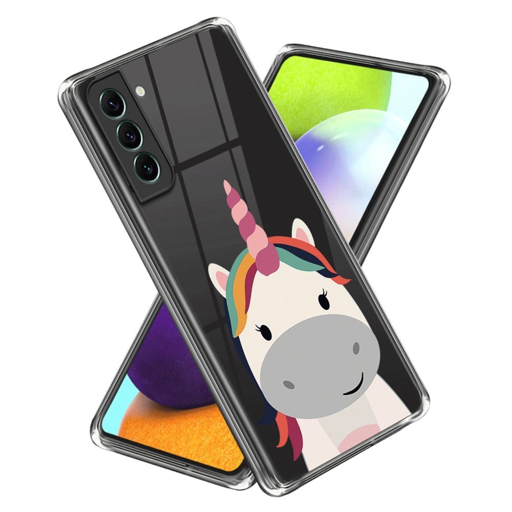 Samsung Galaxy S24+ (Plus) Fleksibelt Plastik Mobil Cover m. Motiv - Enhjørning