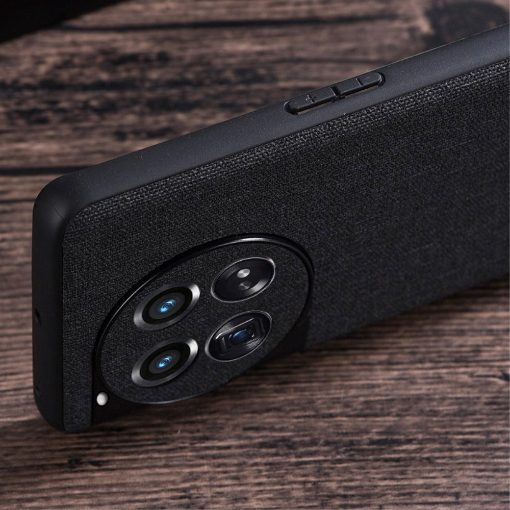 OnePlus 12 Stofbetrukket Plastik Mobil Cover - Grå