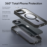 iPhone 15 ESR Armor Tough Kickstand Halolock Case - MagSafe Kompatibel - Gennemsigtig / Sort