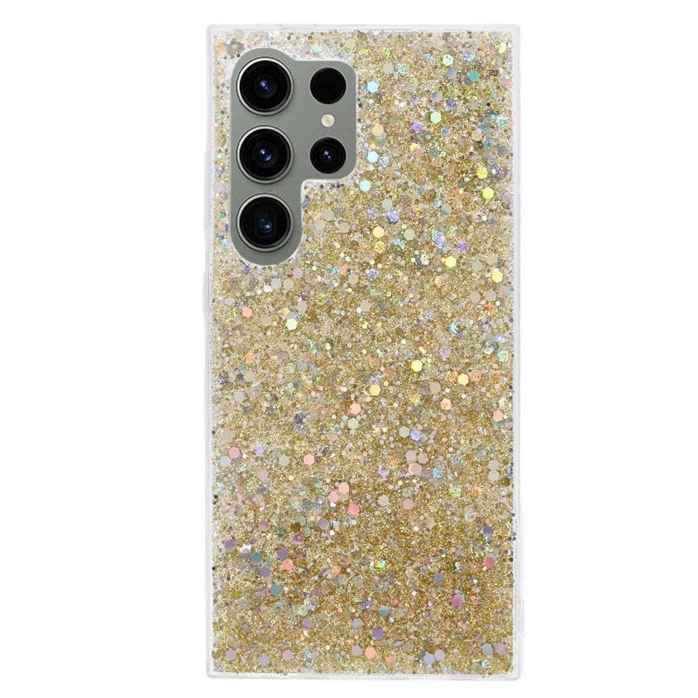 Samsung Galaxy S24 Ultra Glitter Mobil Cover - Guld