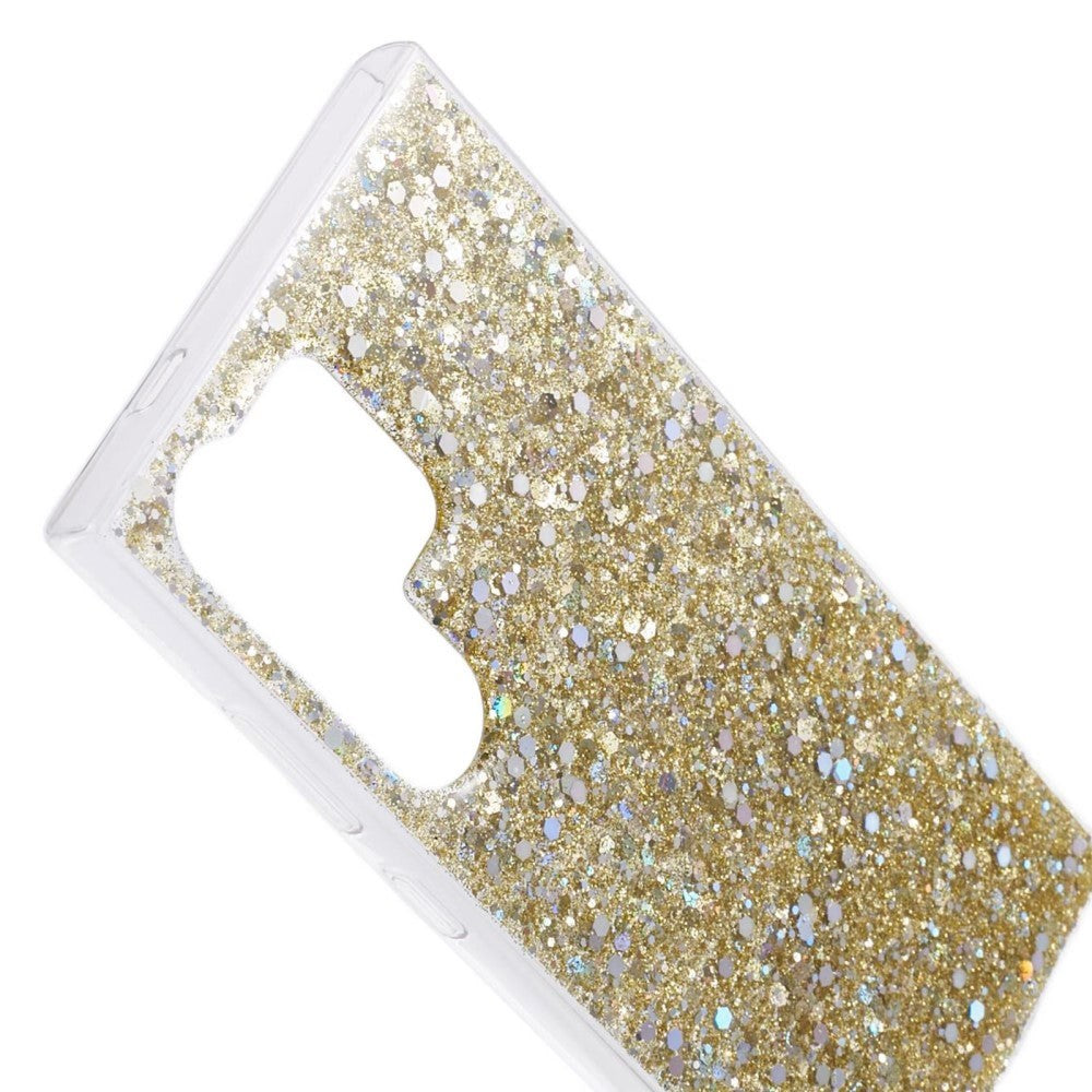 Samsung Galaxy S24 Ultra Glitter Mobil Cover - Guld