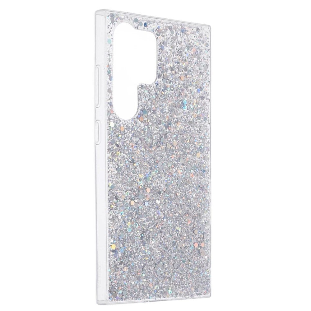 Samsung Galaxy S24 Ultra Glitter Mobil Cover - Sølv