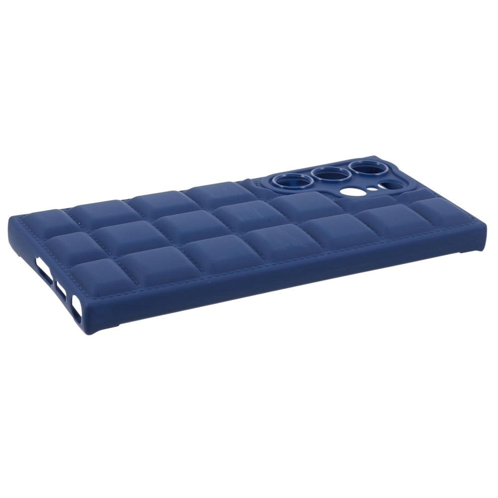 Samsung Galaxy S24 Ultra Fleksibelt Plastik Mobil Cover m. Jakke Tekstur - Blå