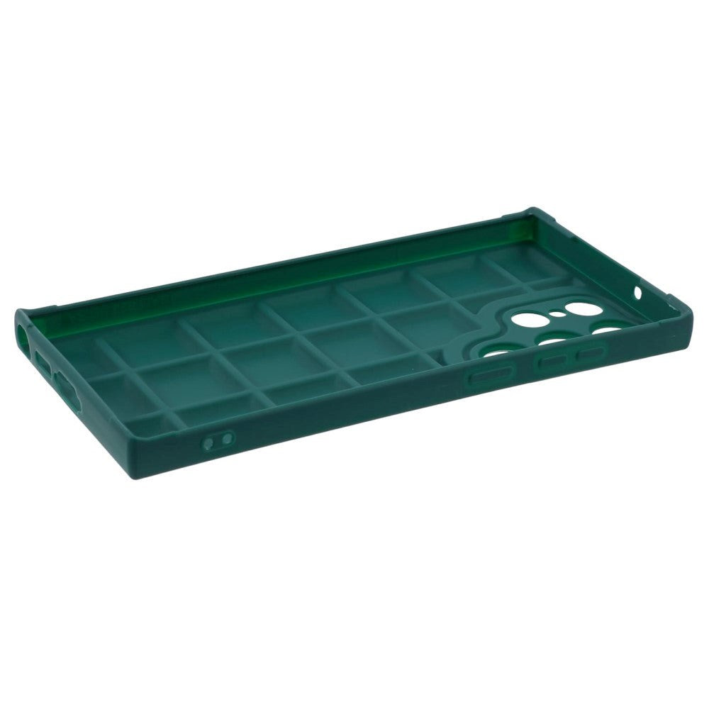 Samsung Galaxy S24 Ultra Fleksibelt Plastik Mobil Cover m. Jakke Tekstur - Grøn