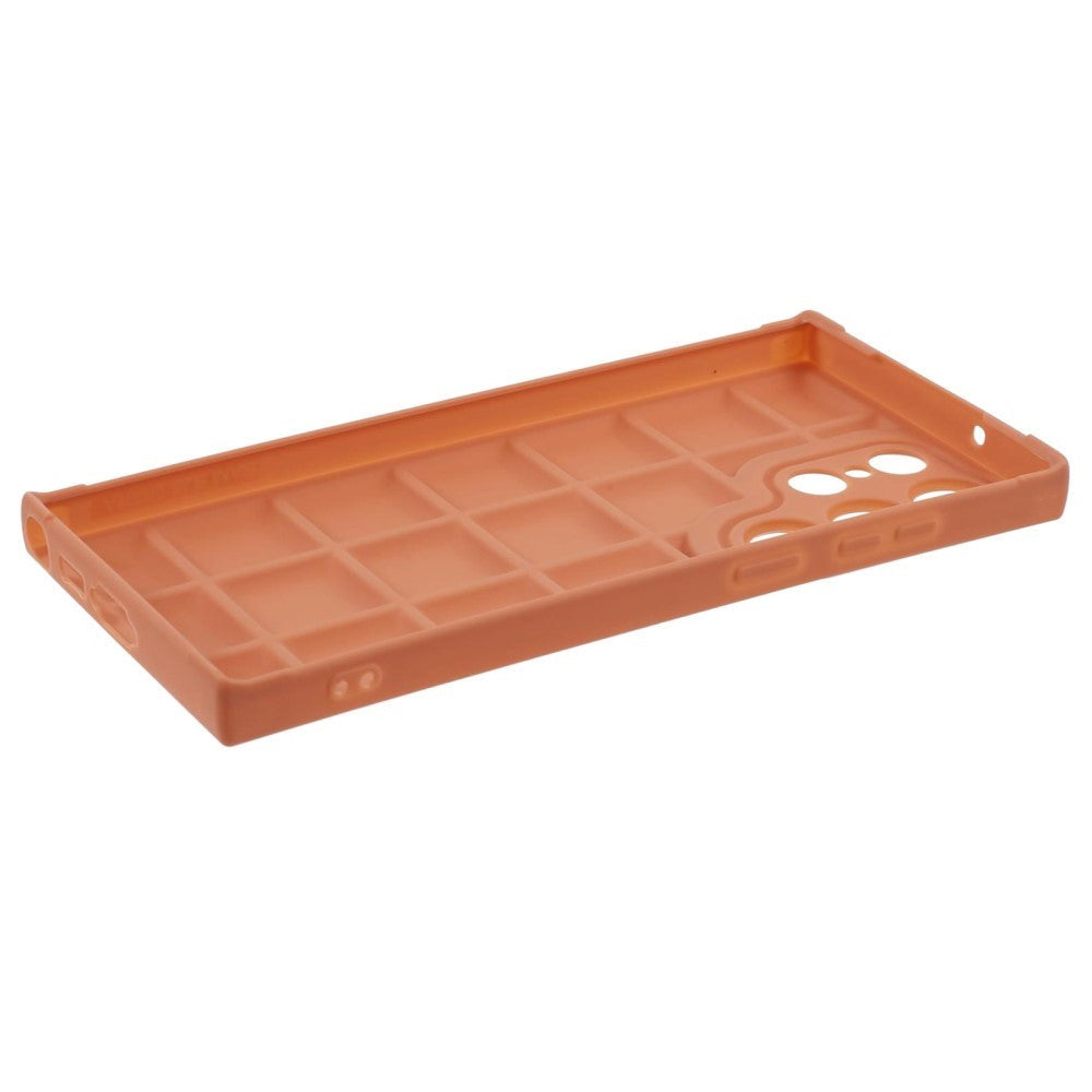 Samsung Galaxy S24 Ultra Fleksibelt Plastik Mobil Cover m. Jakke Tekstur - Brun