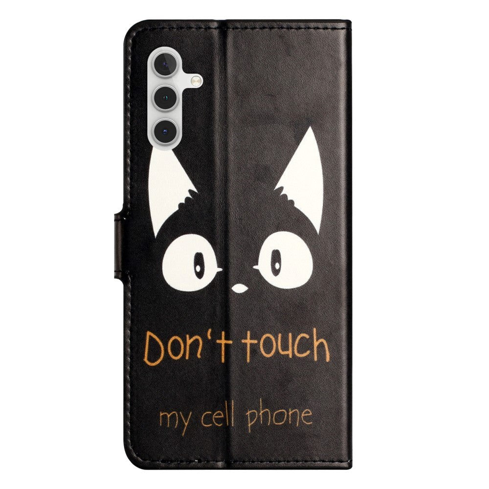 Samsung Galaxy A55 (5G) Kunstlæder Mobil Cover m. Pung & Ståfunktion - "Don't Touch My Phone"