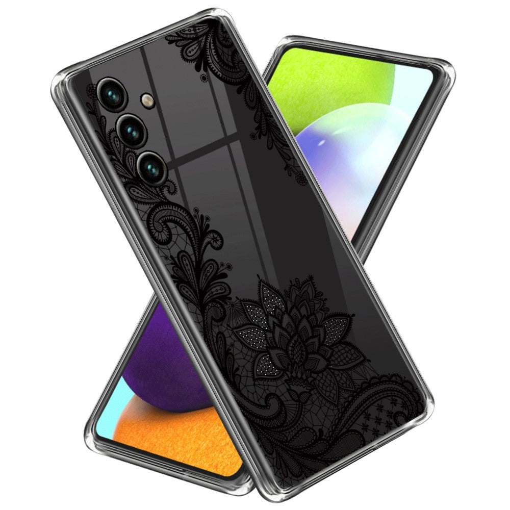 Samsung Galaxy A55 (5G) Fleksibel Plastik Mobil Cover - Gennemsigtig / Blomster