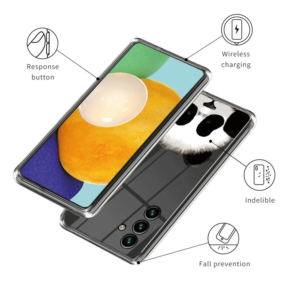 Samsung Galaxy A55 Fleksibel Plastik Mobil Cover - Gennemsigtig / Panda