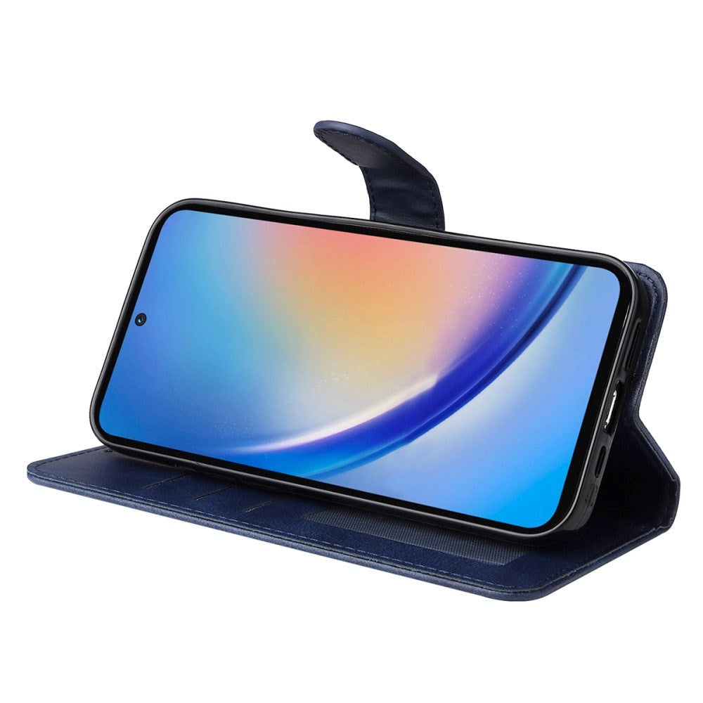 Samsung Galaxy A35 (5G) Kunstlæder Mobil Cover m. Pung og Strop - Sort