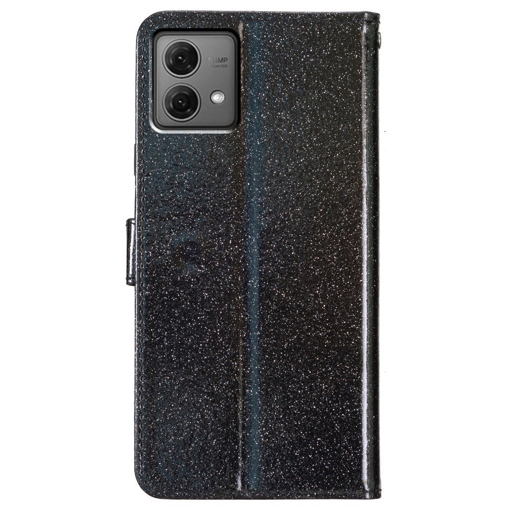 EIDERWOOD Motorola Moto G84 Læder Mobil Cover m. Pung & Strop - Glimmer - Sort