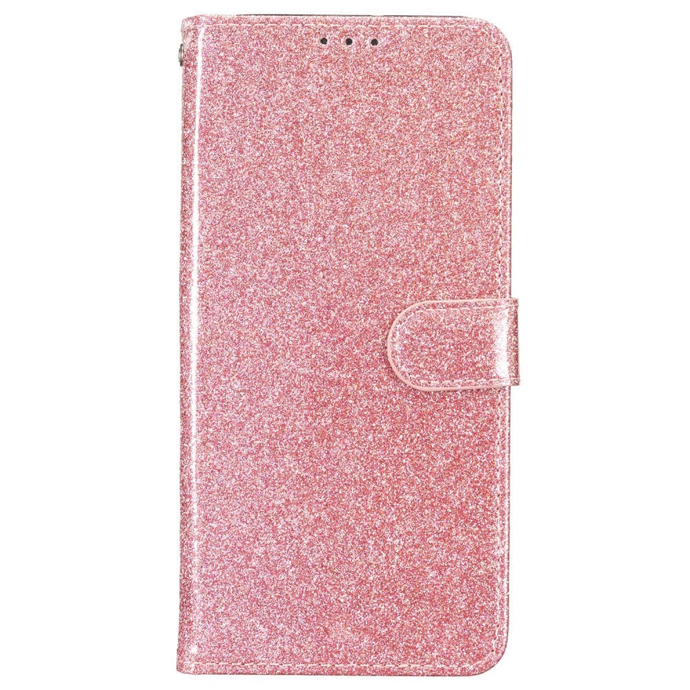 Samsung Galaxy A55 (5G) Læder Mobil Cover m. Pung & Strop - Glimmer - Rose Gold