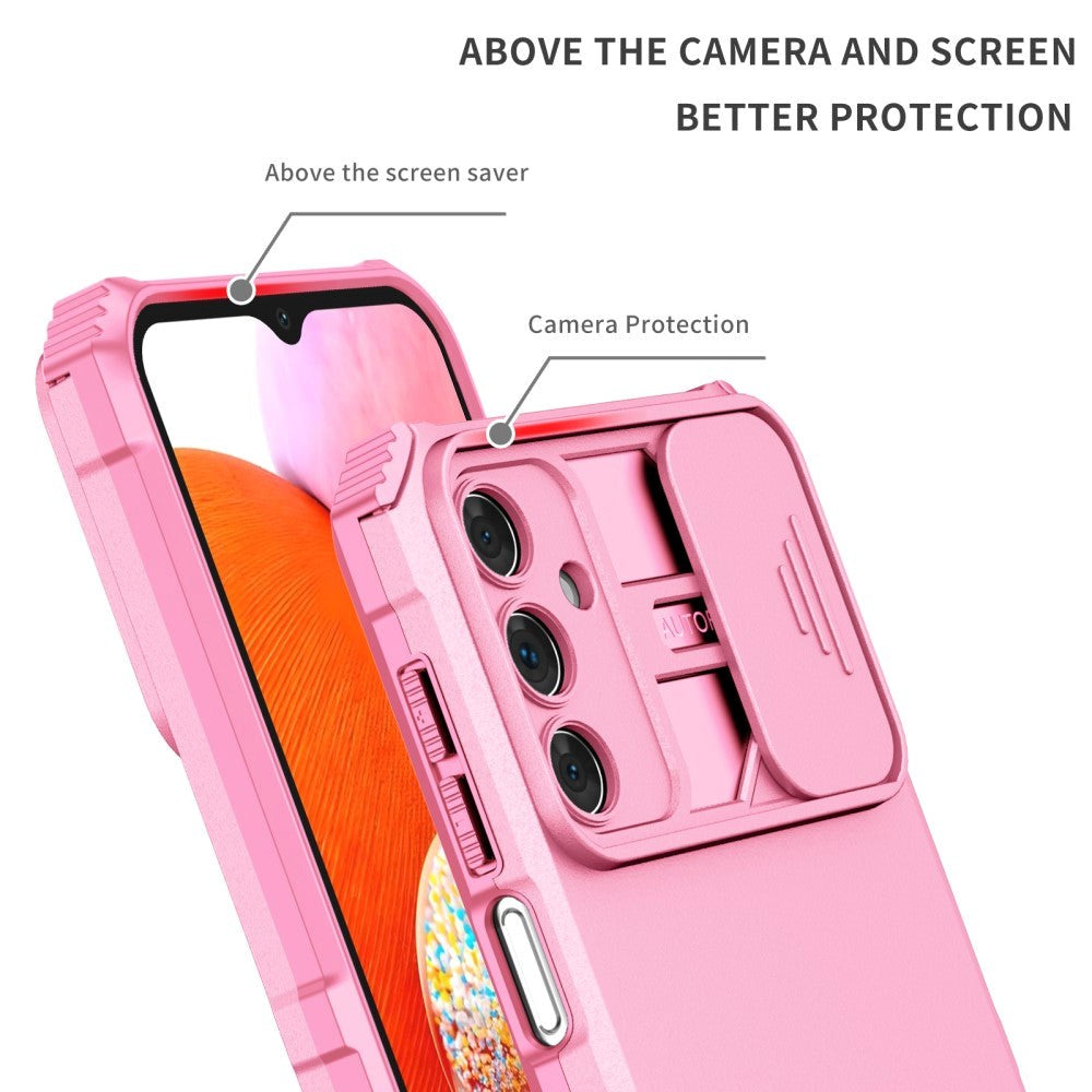 Samsung Galaxy A15 (5G) / A15 Håndværker Mobil Cover m. Kickstand & Cam Slider - Lyserød
