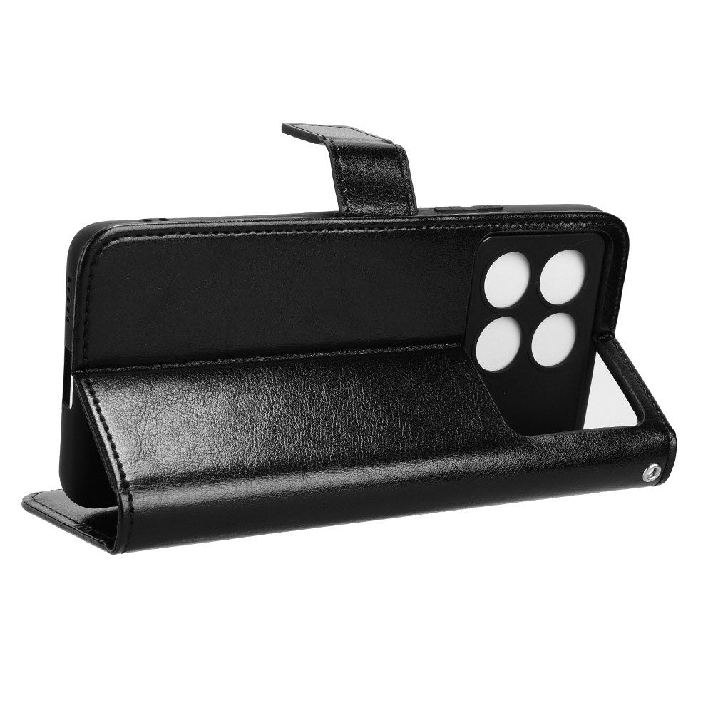 EIDERWOOD Xiaomi Poco X6 Pro Blankt Læder Mobil Cover m. Pung & Strop - Sort