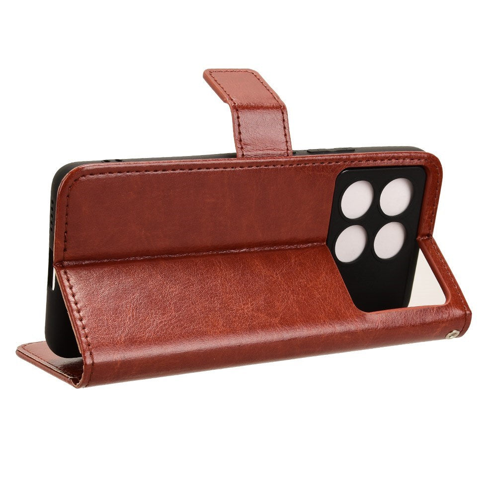 EIDERWOOD Xiaomi Poco X6 Pro Blankt Læder Mobil Cover m. Pung & Strop - Brun