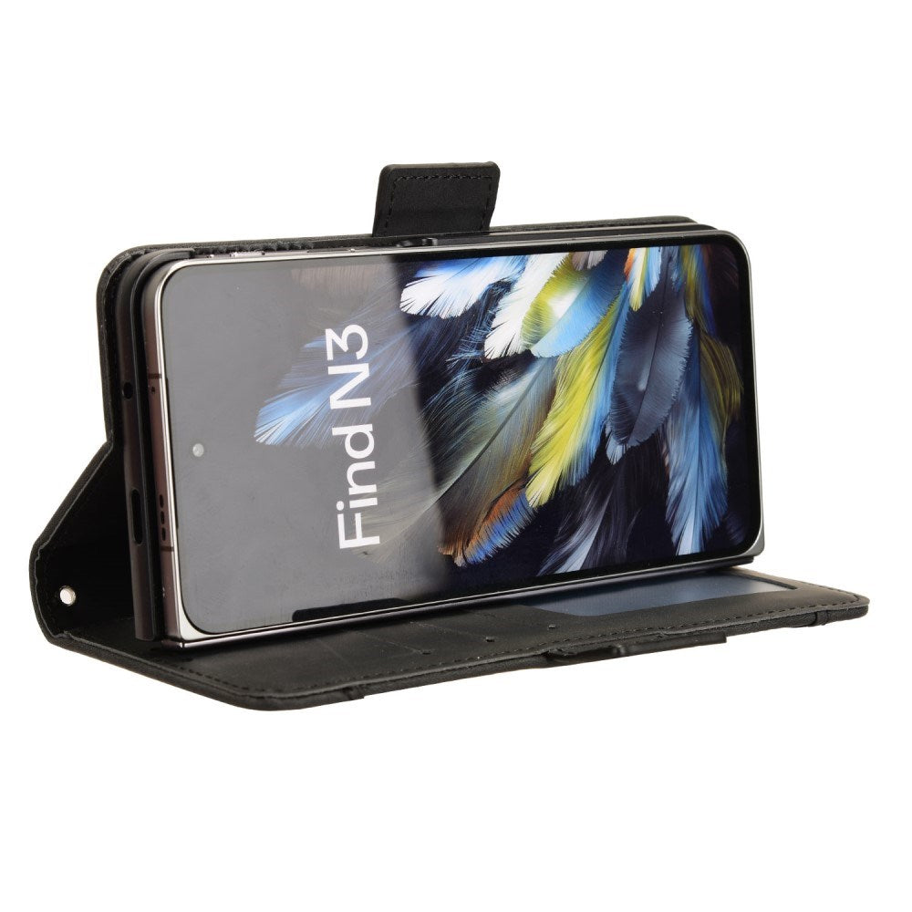 EIDERWOOD OnePlus Open Kunstlæder Cover m. Ståfunktion & Kortholder - Sort