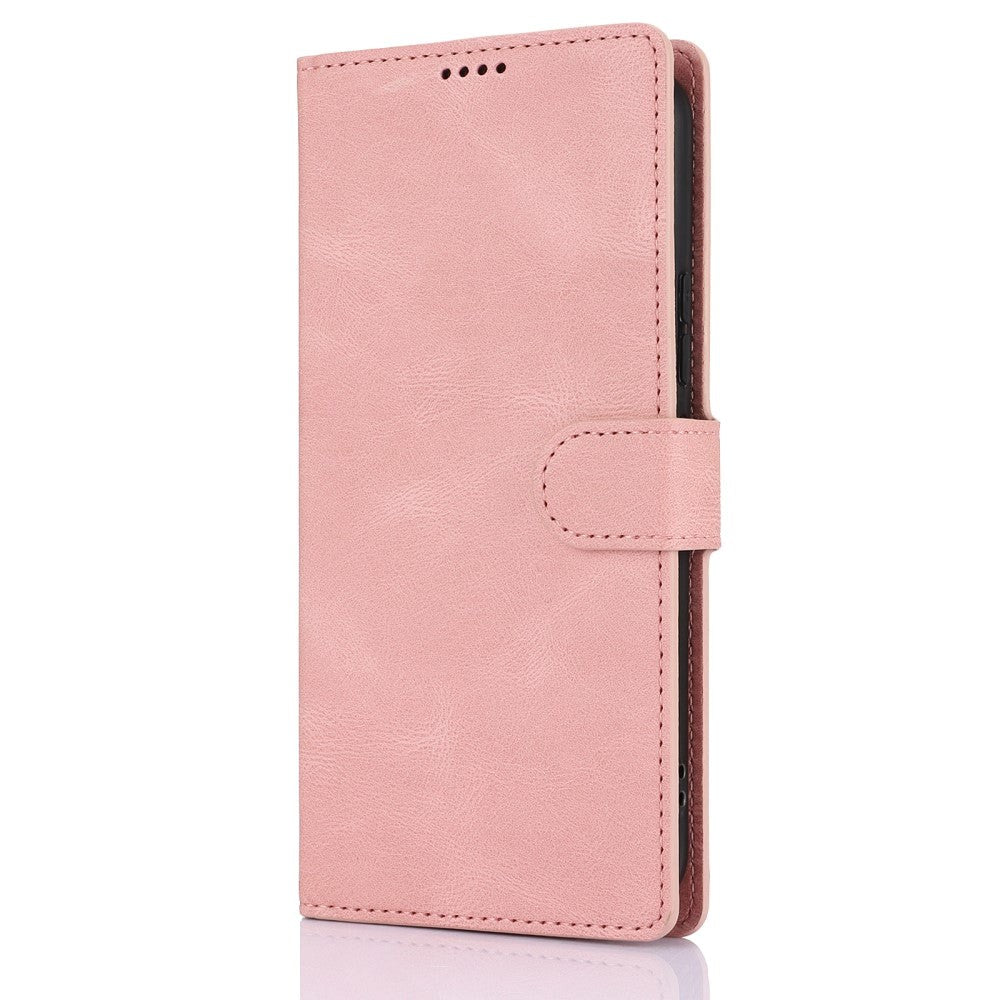 Samsung Galaxy A55 (5G) Læder Mobil Cover m. Pung og Strop - Pink