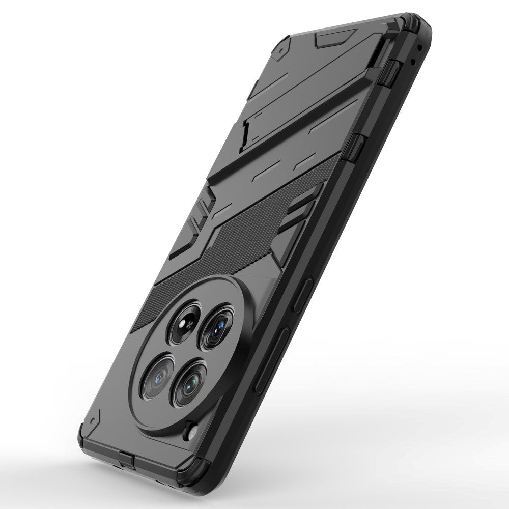 OnePlus 12 Hybrid Håndværker Mobil Cover m. Kickstand - Sort