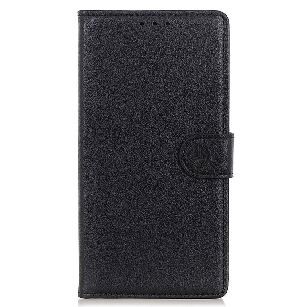 OnePlus 12 Litchi Læder Mobil Cover m. Pung - Sort