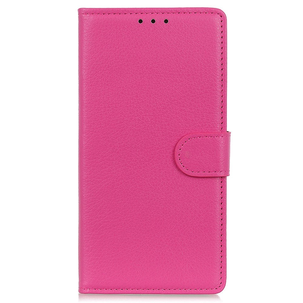 OnePlus 12 Litchi Læder Mobil Cover m. Pung - Pink