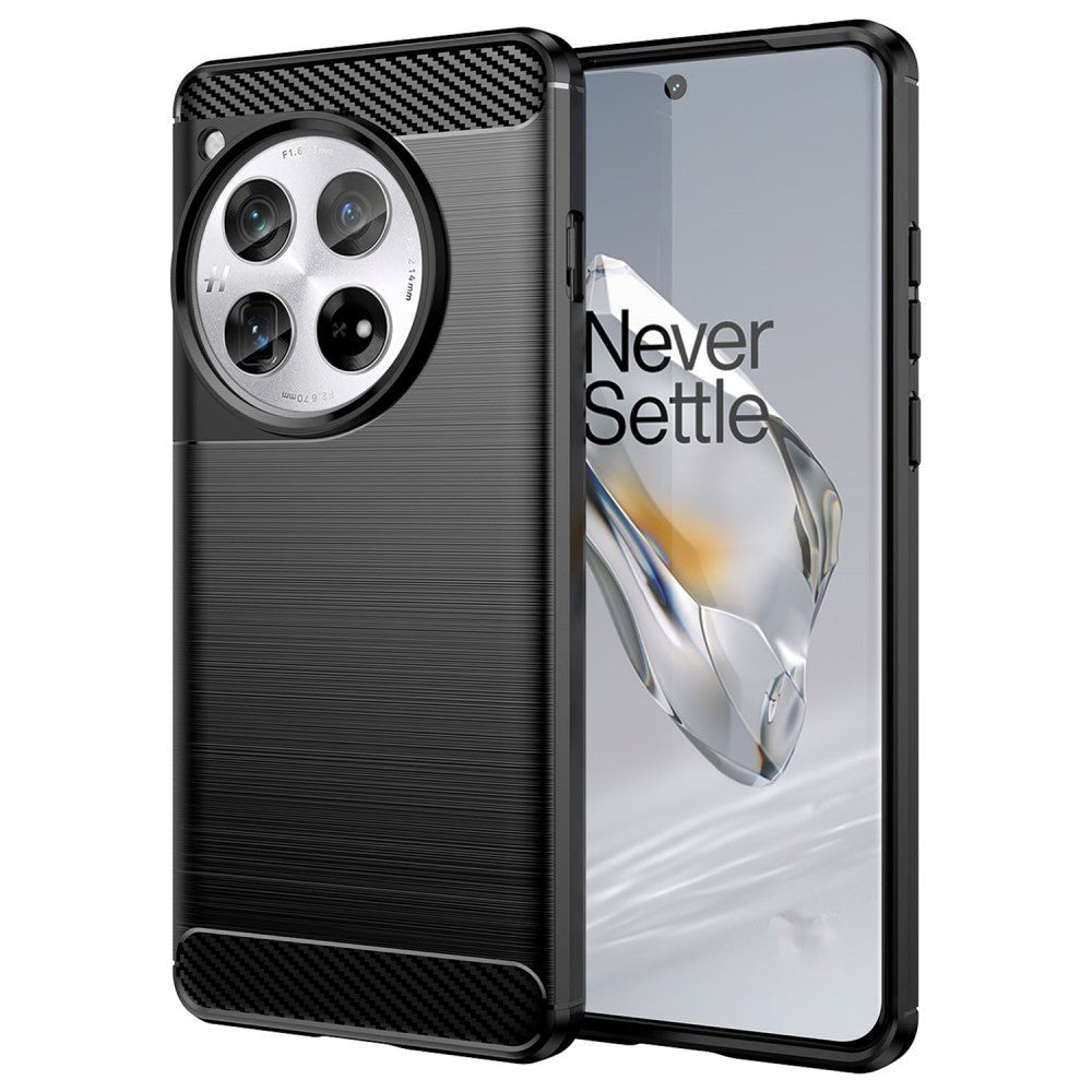 OnePlus 12 Brushed Carbon Mobil Cover - Sort