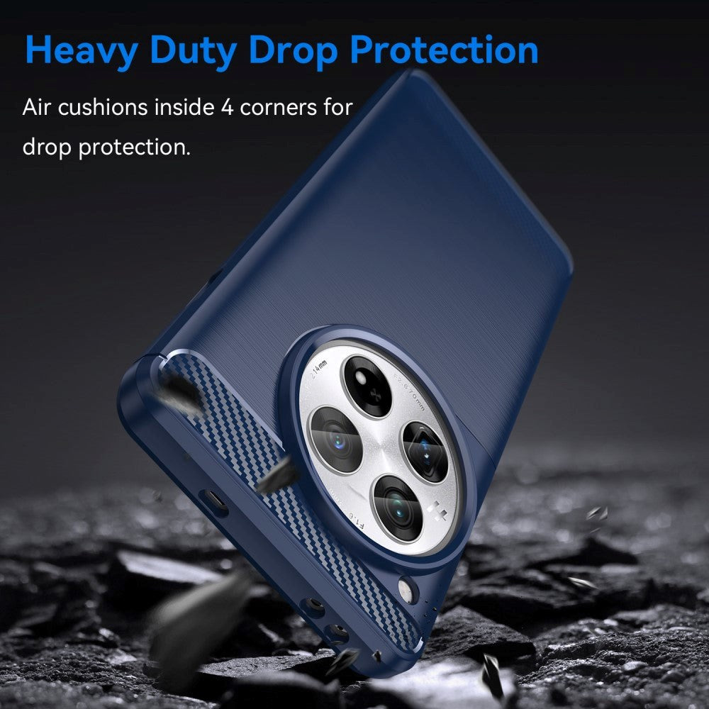 OnePlus 12 Brushed Carbon Mobil Cover - Blå