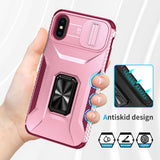 EIDERWOOD iPhone X / XS Håndværker Mobil Cover m. Magnetisk Kickstand & Cam Slider - Lyserød