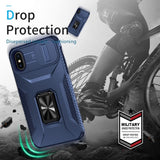 EIDERWOOD iPhone X / XS Håndværker Mobil Cover m. Magnetisk Kickstand & Cam Slider - Blå