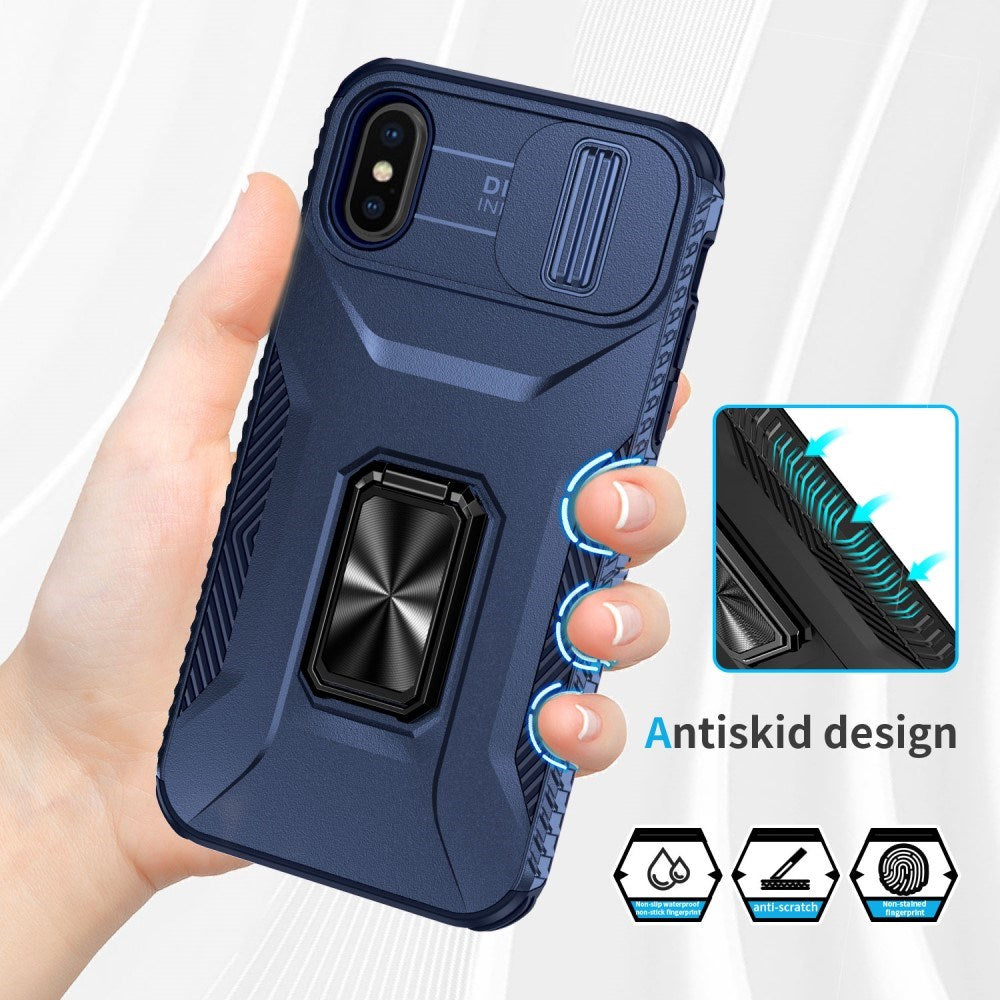 EIDERWOOD iPhone X / XS Håndværker Mobil Cover m. Magnetisk Kickstand & Cam Slider - Blå