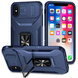 EIDERWOOD iPhone XS Max Håndværker Mobil Cover m. Magnetisk Kickstand & Cam Slider - Blå