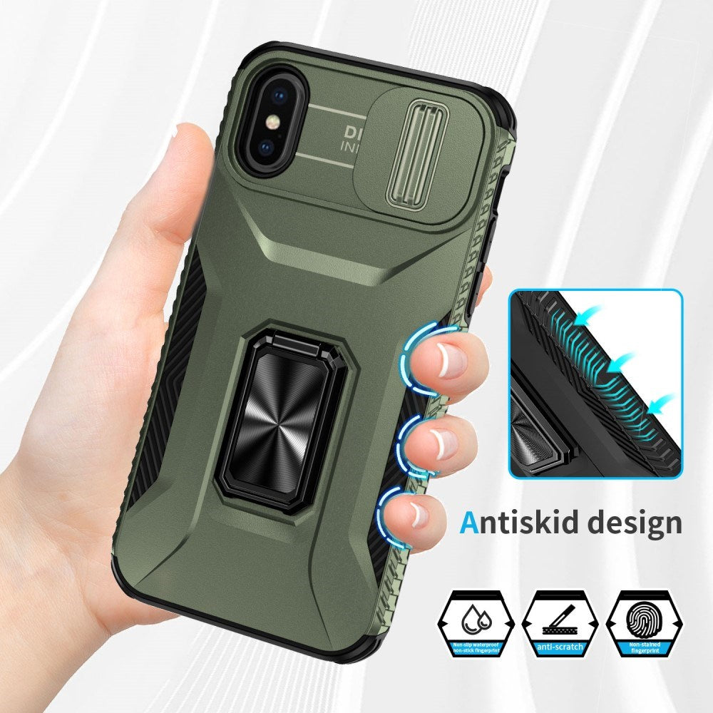 EIDERWOOD iPhone XS Max Håndværker Mobil Cover m. Magnetisk Kickstand & Cam Slider - Grøn