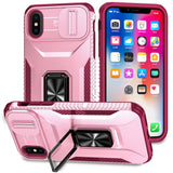 EIDERWOOD iPhone XS Max Håndværker Mobil Cover m. Magnetisk Kickstand & Cam Slider - Lyserød