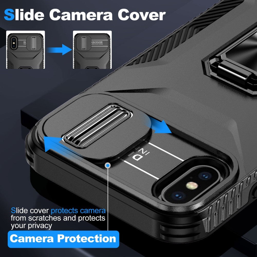 EIDERWOOD iPhone XS Max Håndværker Mobil Cover m. Magnetisk Kickstand & Cam Slider - Sort