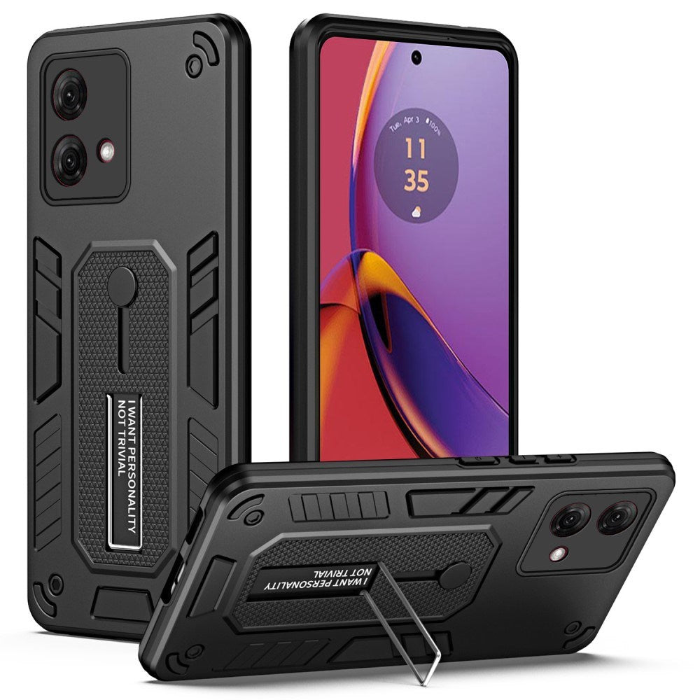 EIDERWOOD Motorola Moto G84 Håndværker Mobil Cover m. Fingerring & Kickstand - Sort