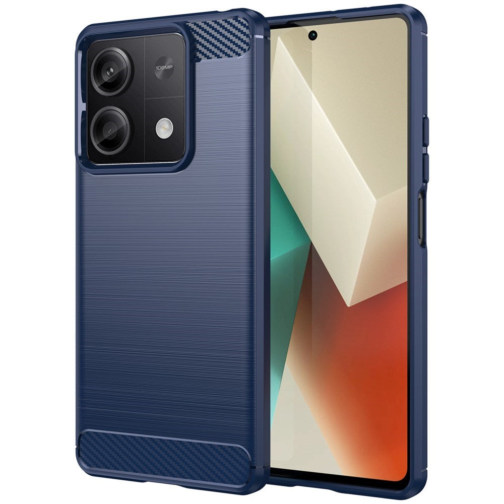 Xiaomi Redmi Note 13 (5G) Brushed Carbon Mobil Cover - Blå