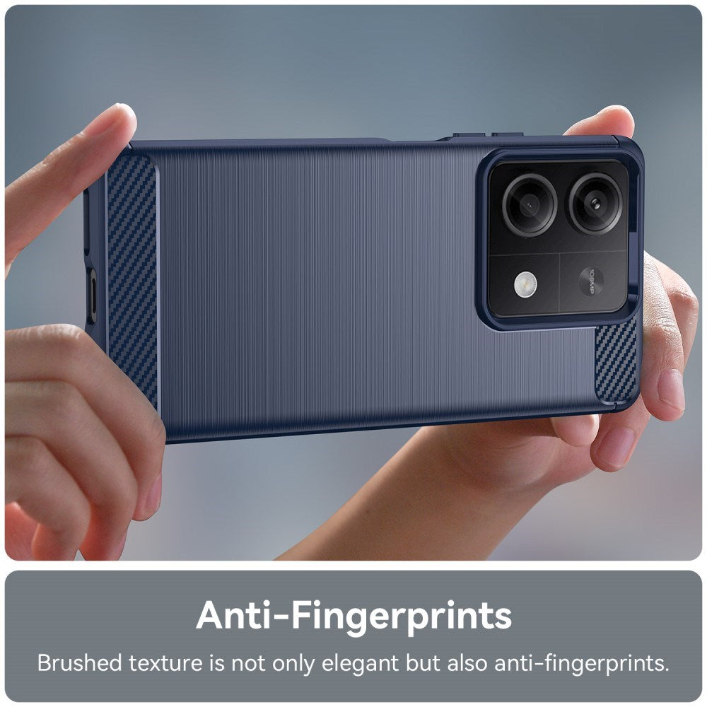 Xiaomi Redmi Note 13 (5G) Brushed Carbon Mobil Cover - Blå