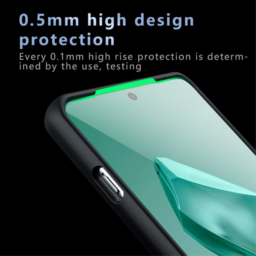OnePlus 12 Hybrid Plastik Mobil Cover - Gennemsigtig / Sort