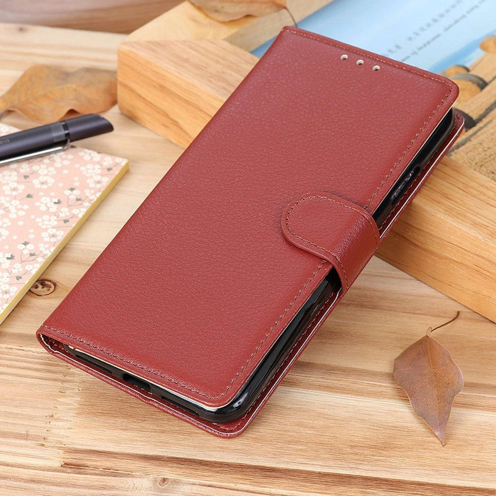 Samsung Galaxy Xcover 7 Læder Mobil Flip Cover m. Kortholdere - Brun