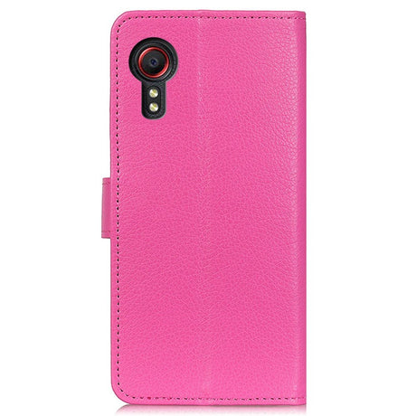 Samsung Galaxy Xcover 7 Læder Mobil Flip Cover m. Kortholdere - Pink