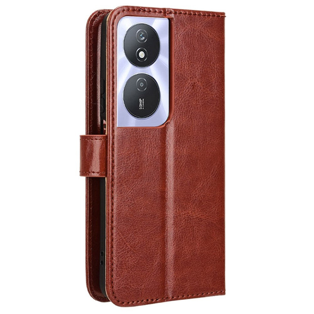 EIDERWOOD - Honor X7b / 90 Smart - Kunstlæder Flip Cover m. Strop - Brun