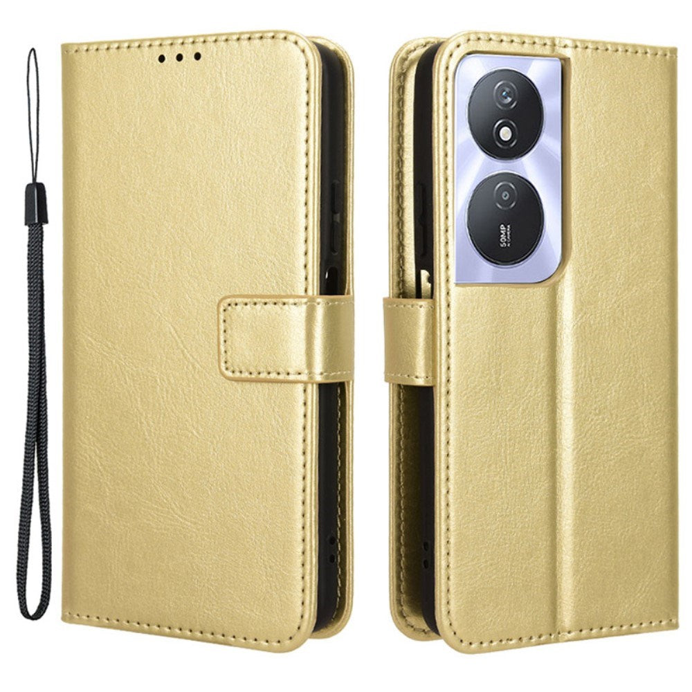 EIDERWOOD - Honor X7b / 90 Smart - Kunstlæder Flip Cover m. Strop - Guld