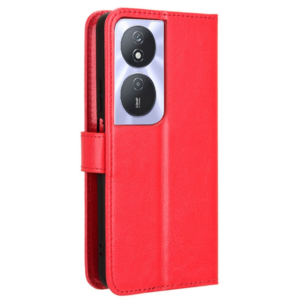 EIDERWOOD - Honor X7b / 90 Smart - Kunstlæder Flip Cover m. Strop - Rød