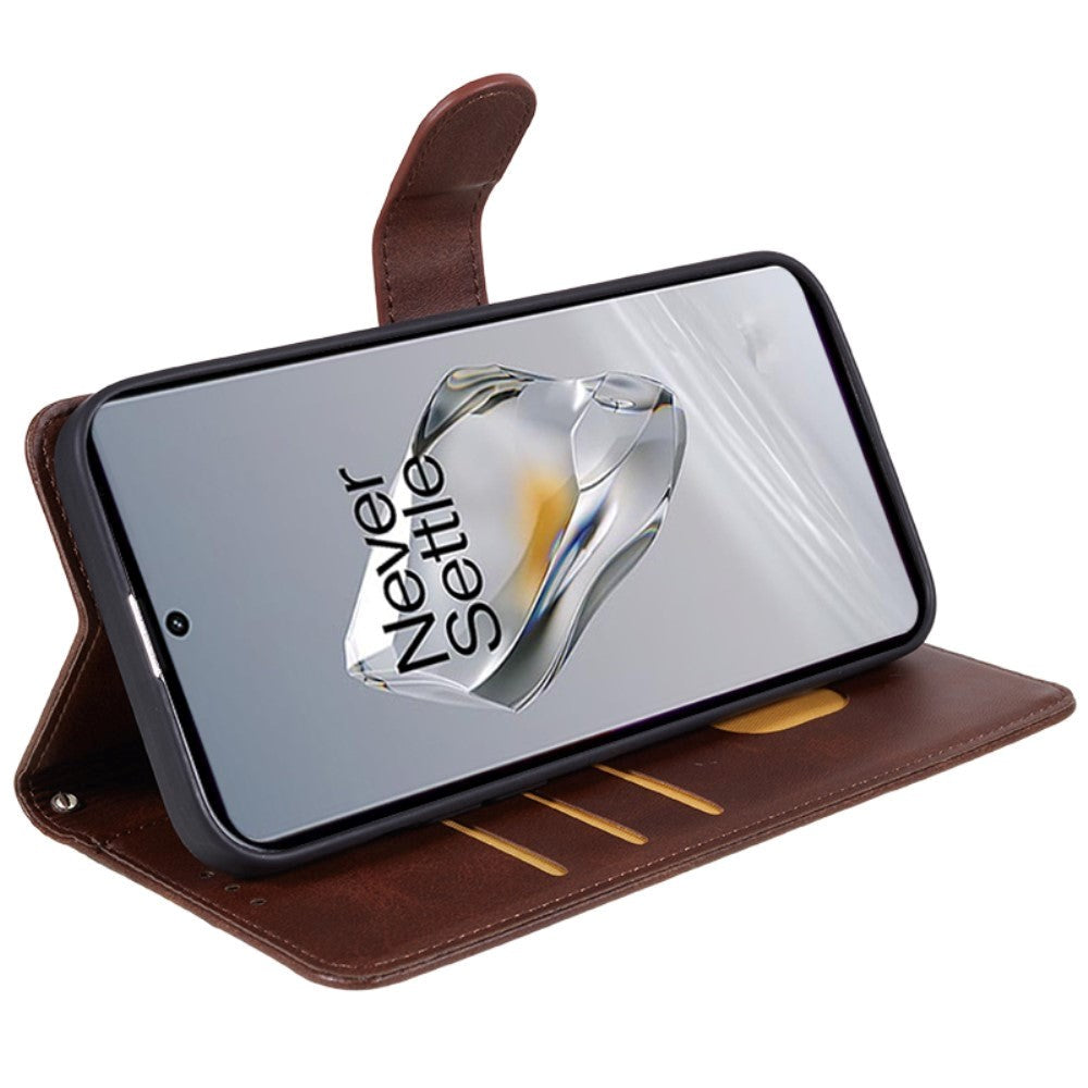 OnePlus 12R Læder Mobil Cover m. Pung - Mørkebrun