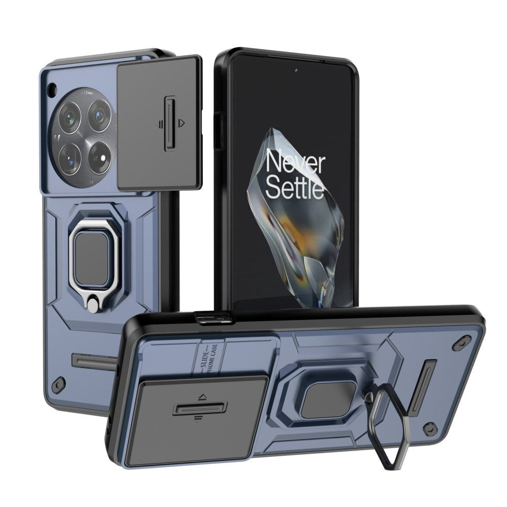 OnePlus 12 Håndværker Mobil Cover m. Magnetisk Kickstand & Cam Slider - Blå