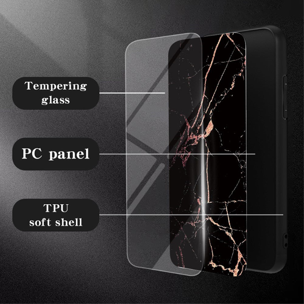 EIDERWOOD Xiaomi Redmi 13C (5G) Plastik Mobil Cover m. Glasbagside - Due Marmor