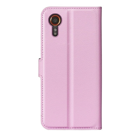 EIDERWOOD Samsung Galaxy Xcover 7 Litchi Læder Mobil Cover m. Pung - Lyserød