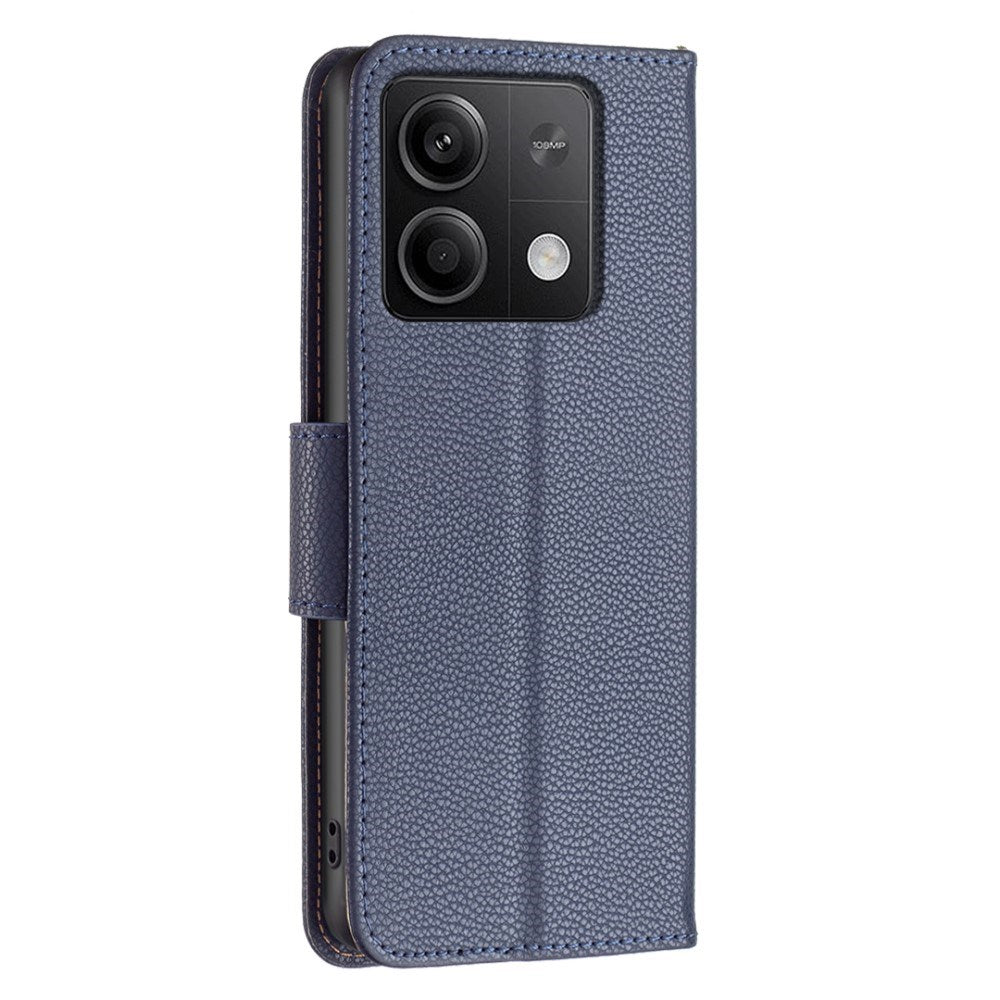 EIDERWOOD Xiaomi Redmi Note 13 (5G) Litchi Læder Mobil Cover m. Pung & Strop - Blå