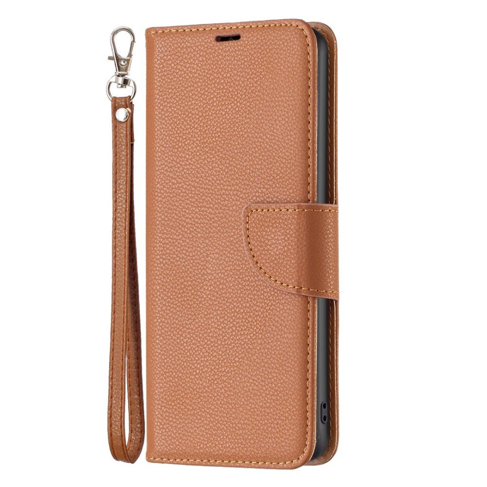 EIDERWOOD Xiaomi Redmi Note 13 (5G) Litchi Læder Mobil Cover m. Pung & Strop - Brun